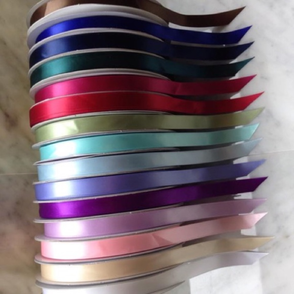 10 x 100 yards Soft Satin Ribbon for tying favours